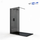 حاجز شاور زجاج سكريت أسود 6 مم – ارتفاع 190 سم – مقاسات متعددة